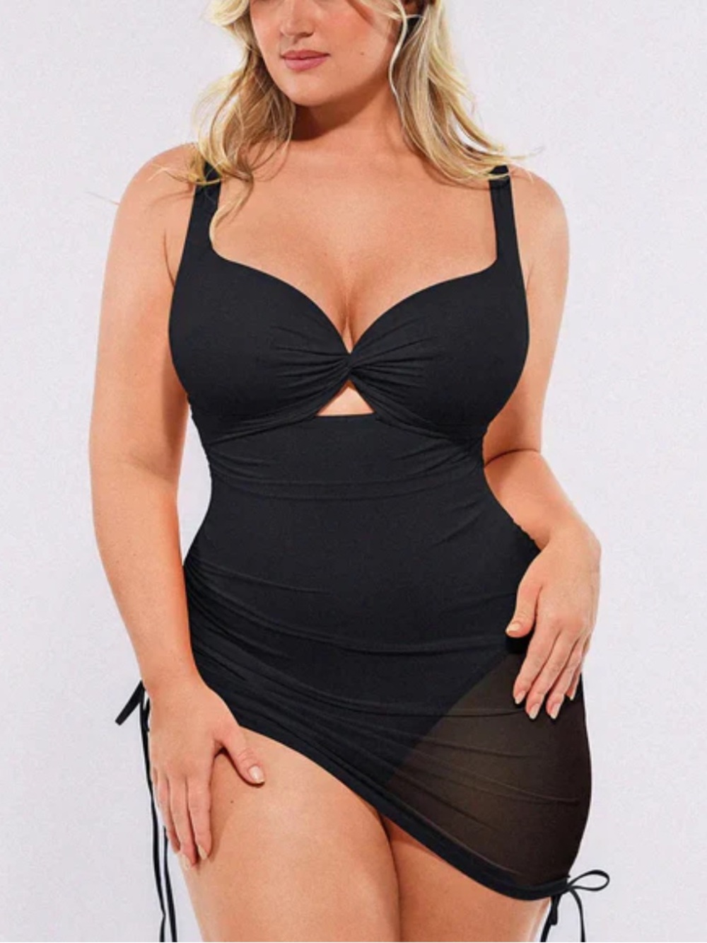 All-In-One Mesh Wrap Shaping Swimsuit